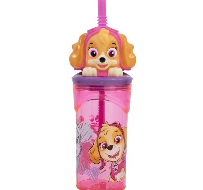 Paw Patrol Girls 3d bottle with straw