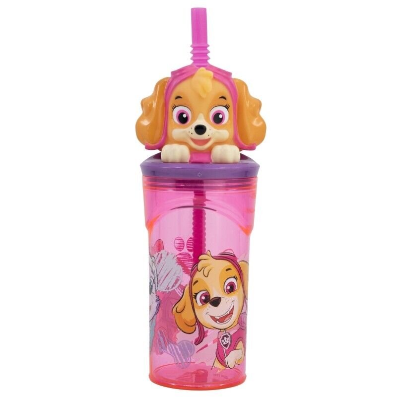 Paw Patrol Girls 3d bottle with straw