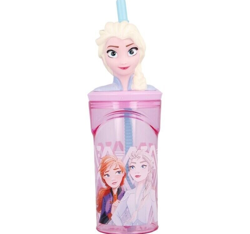 Disney Frozen 3d bottle with straw