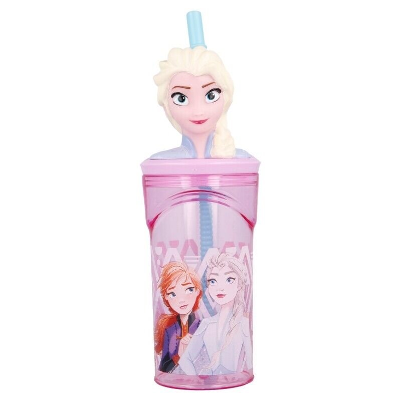 Disney Frozen 3d bottle with straw
