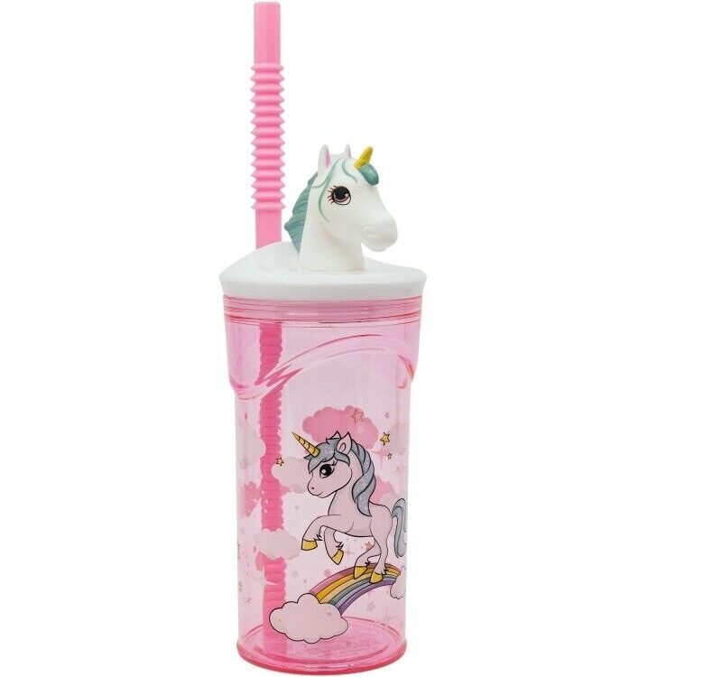 Unicorn 3d bottle with straw