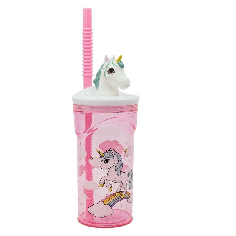 Unicorn 3d bottle with straw