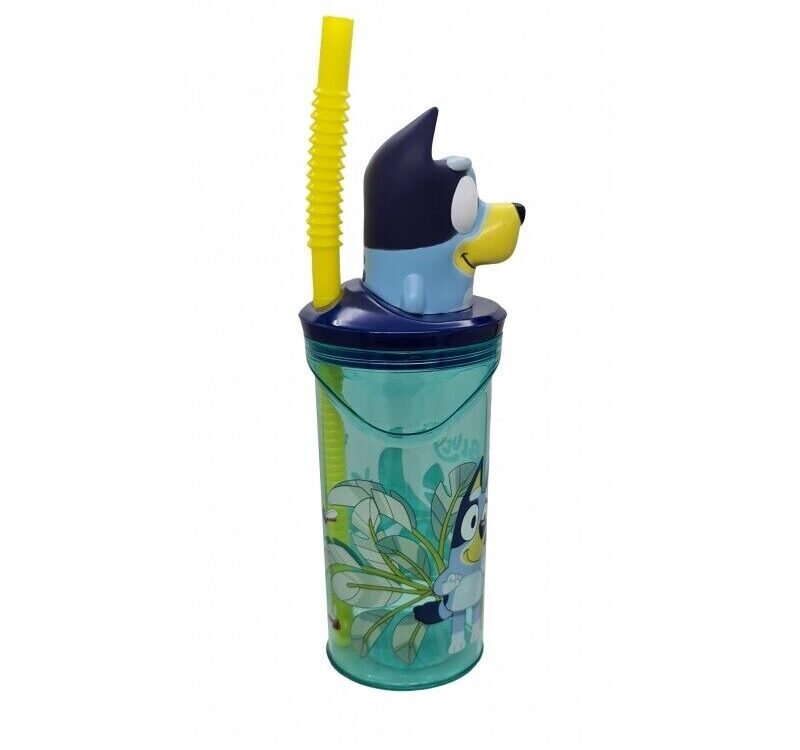 Bluey 3d bottle with straw