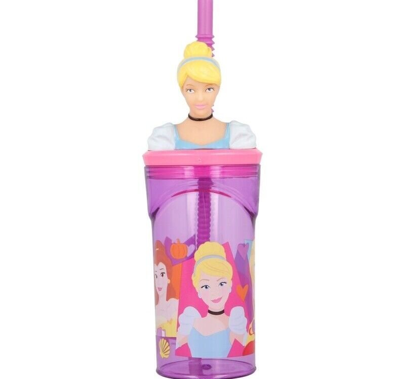 Disney Princess 3d bottle with straw