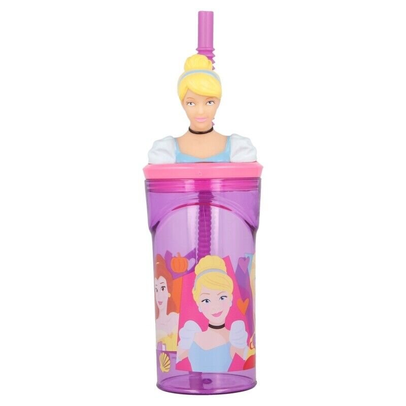 Disney Princess 3d bottle with straw