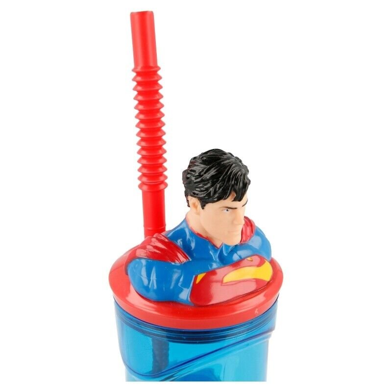 Superman 3d bottle with straw