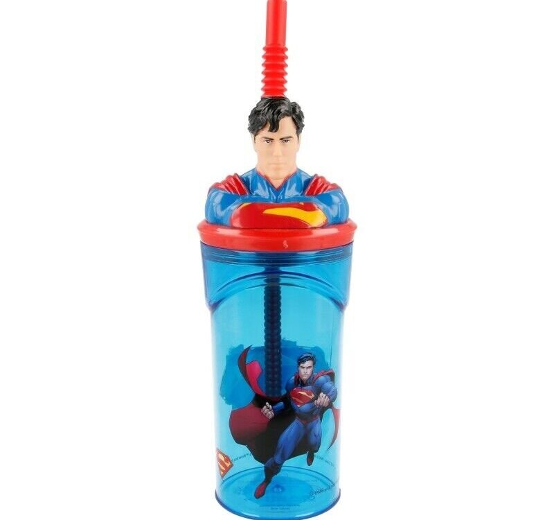 Superman 3d bottle with straw