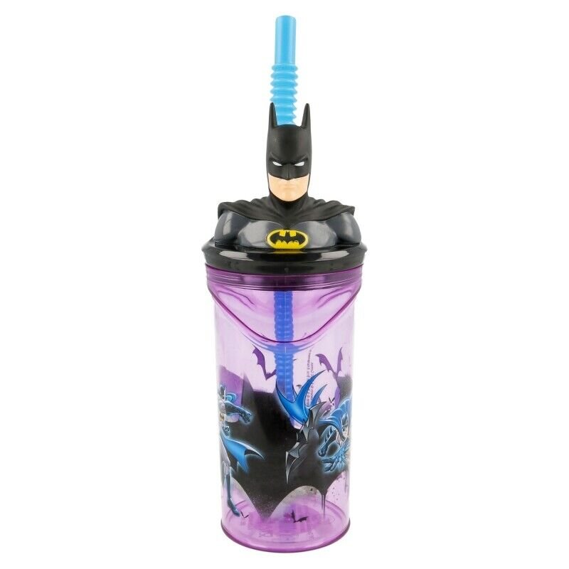 Batman 3d bottle with straw
