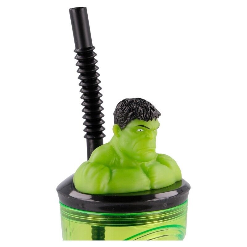 Hulk 3d bottle with straw Hulk 3d bottle with straw