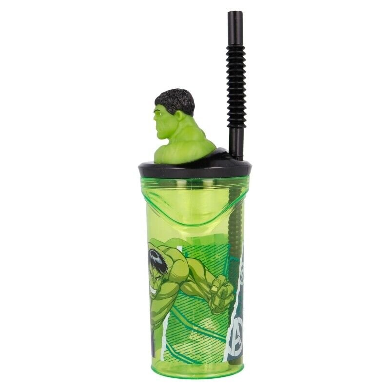 Hulk 3d bottle with straw