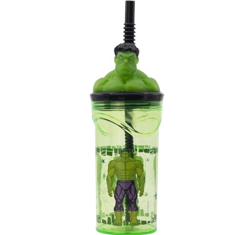 Hulk 3d bottle with straw