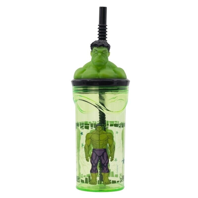 Hulk 3d bottle with straw