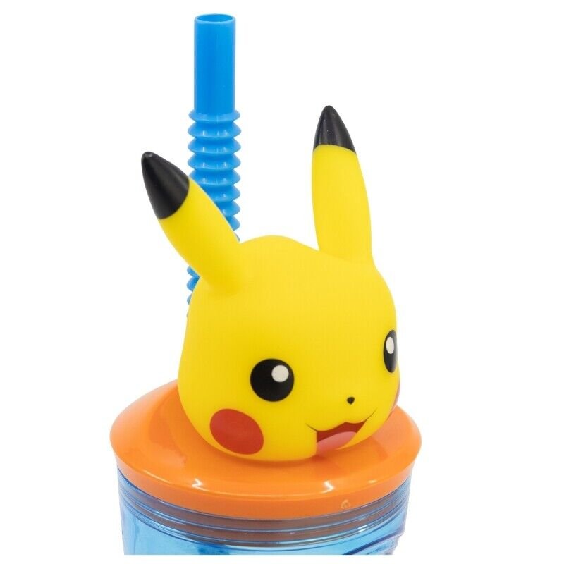 Pokemon 3d bottle with straw