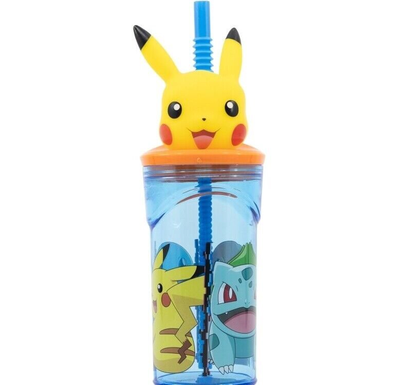 Pokemon 3d bottle with straw