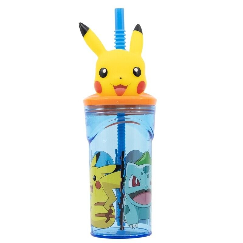Pokemon 3d bottle with straw