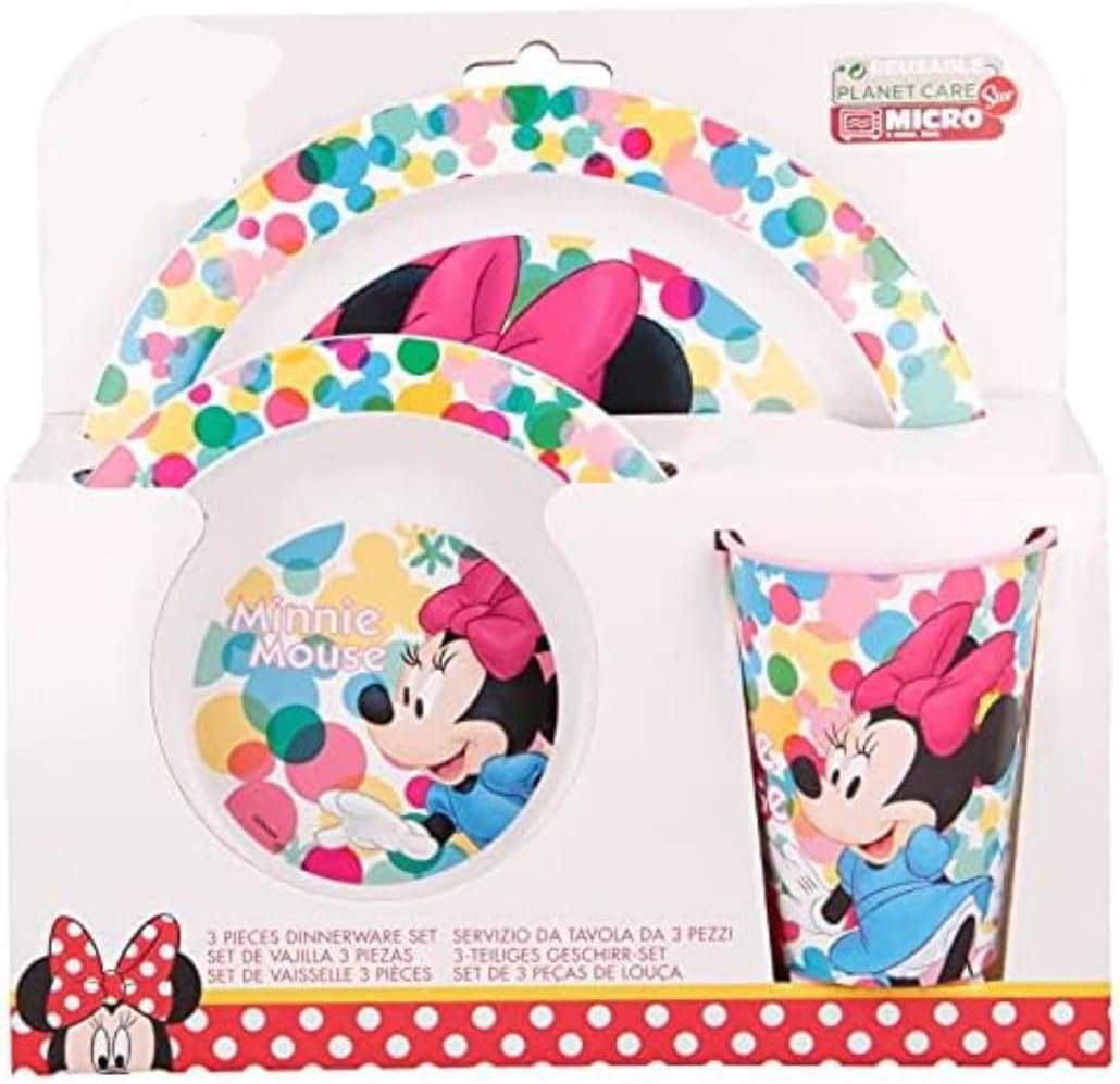 Minnie Mouse Microwave safe 3pc dinnerset