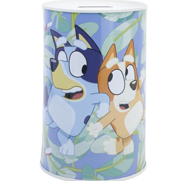 Bluey Money Piggy Bank Coin Saving Cash Tin Metal Kids Favorite Hero Cartoon Character