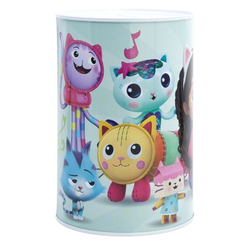 Gabby's Dollhouse Money Piggy Bank Coin Saving Cash Tin Metal Kids Favorite Hero Cartoon Character