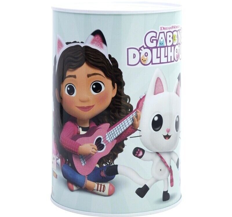 Gabby's Dollhouse Money Piggy Bank Coin Saving Cash Tin Metal Kids Favorite Hero Cartoon Character