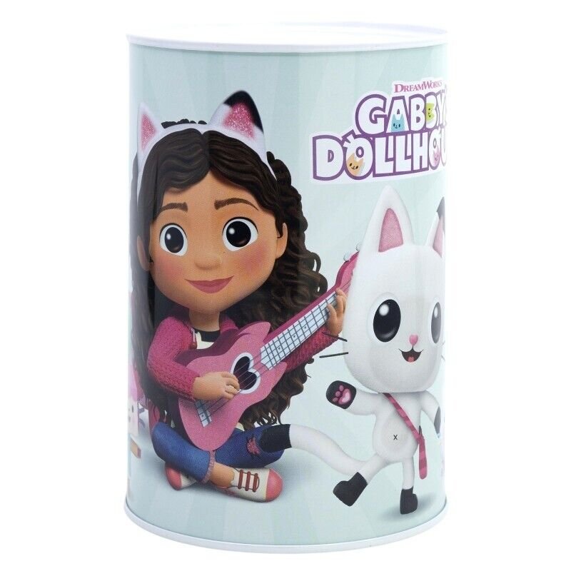 Gabby's Dollhouse Money Piggy Bank Coin Saving Cash Tin Metal Kids Favorite Hero Cartoon Character