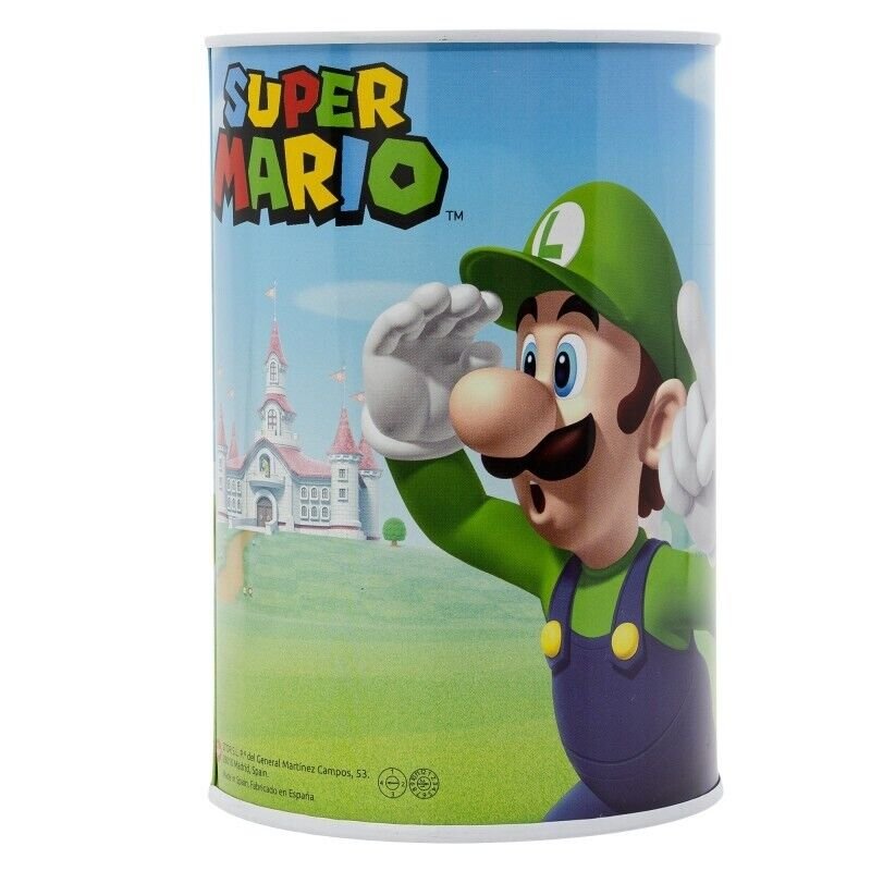 Super Mario Money Piggy Bank Coin Saving Cash Tin Metal Kids Favorite Hero Cartoon Character