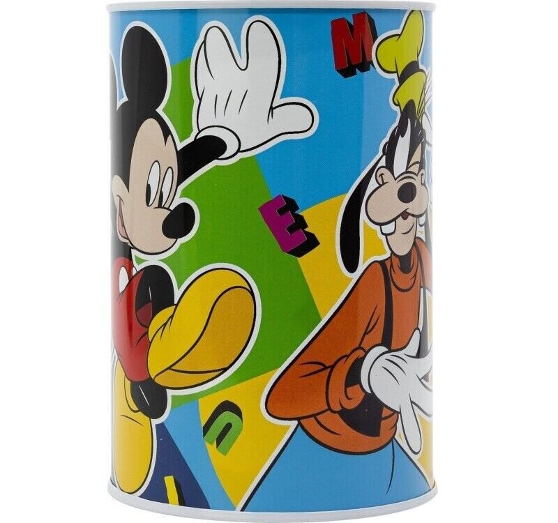 Mickey Mouse Money Piggy Bank Coin Saving Cash Tin Metal Kids Favorite Hero Cartoon Character