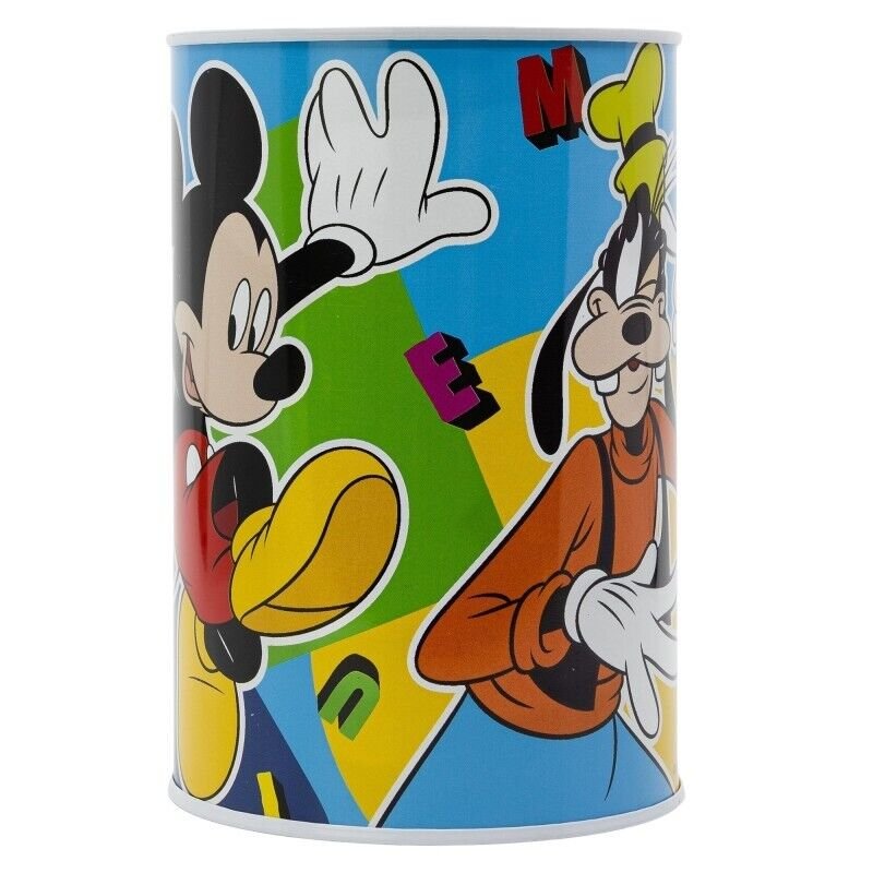 Mickey Mouse Money Piggy Bank Coin Saving Cash Tin Metal Kids Favorite Hero Cartoon Character
