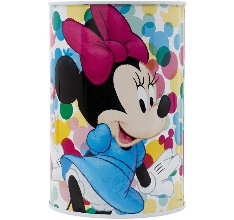 Minnie Mouse Money Piggy Bank Coin Saving Cash Tin Metal Kids Favorite Hero Cartoon Character