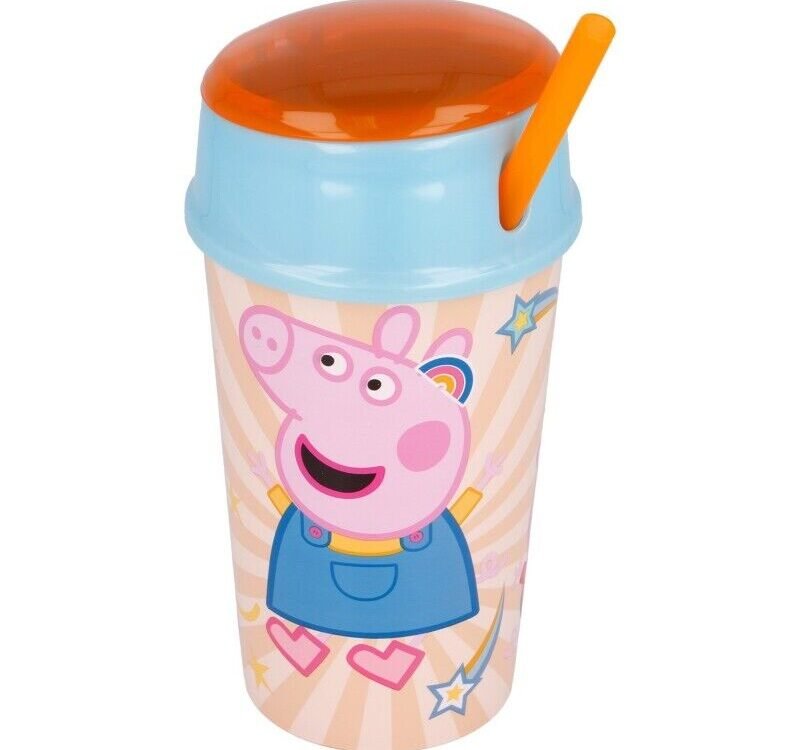 peppa pig snack tumbler with straw