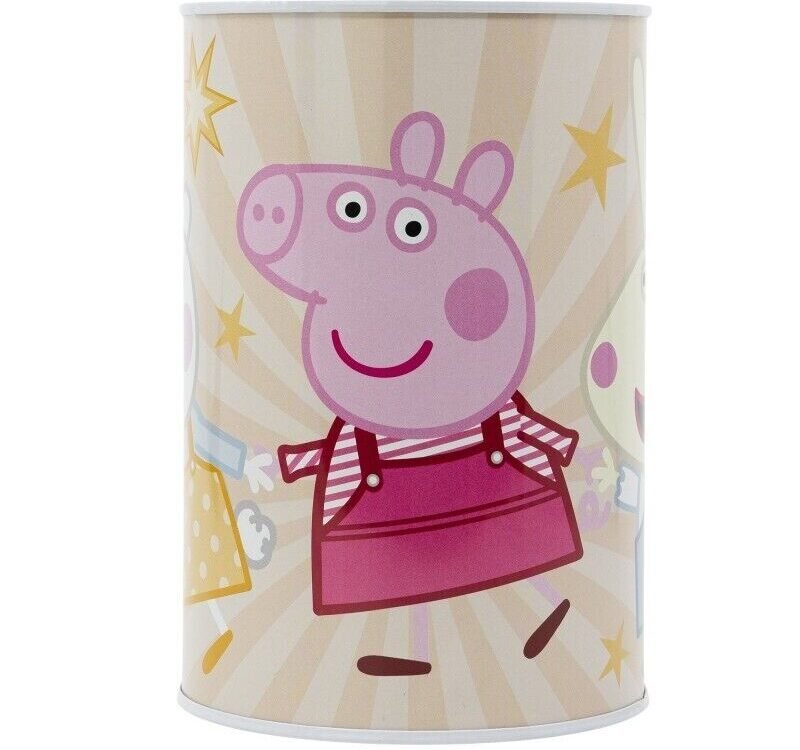 Peppa Pig Money Piggy Bank Coin Saving Cash Tin Metal Kids Favorite Hero Cartoon Character