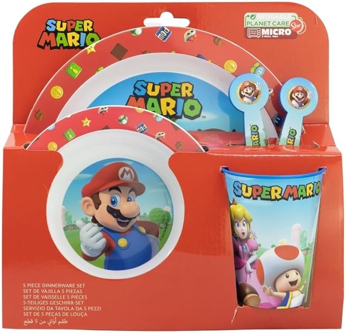 Super Mario Microwave safe 5pc dinnerset