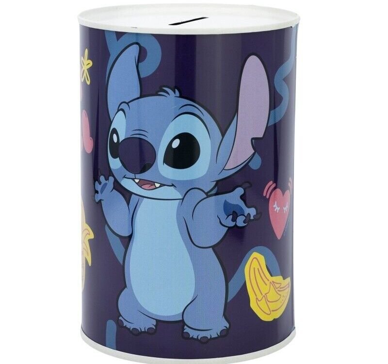 Stitch Money Piggy Bank Coin Saving Cash Tin Metal Kids Favorite Hero Cartoon Character