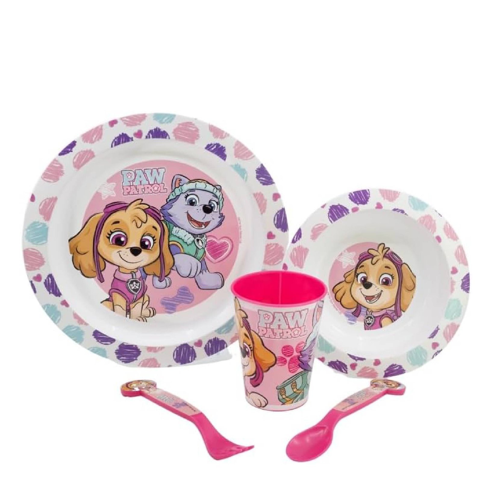 Paw Patrol Girls Microwave safe 5pc dinnerset